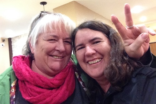 Deb and Becky - peace