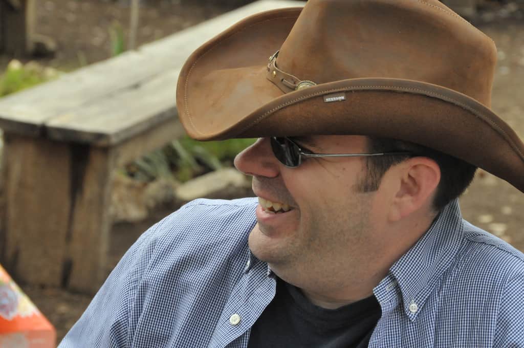 Mack Collier wearing a cowboy hat