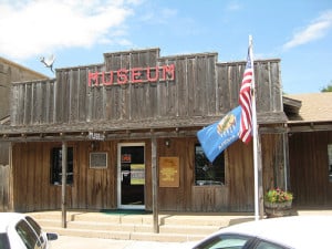 Wood-fronted museum building in Freedom, Oklahoma.