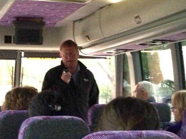 Tour guide Chris Baird leads the economic development team across Norfolk County checking out new developments. Photo by @NorfolkCounty.