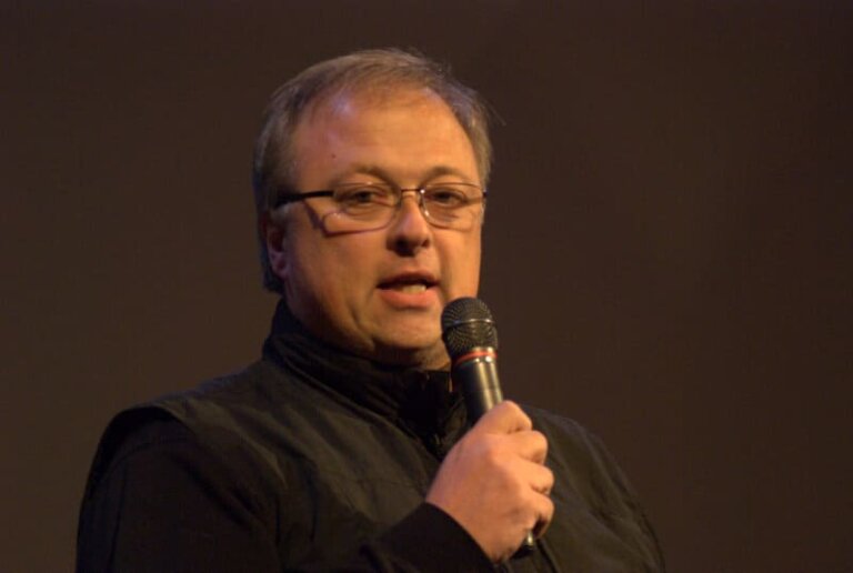 Grant Griffiths speaking at an event.