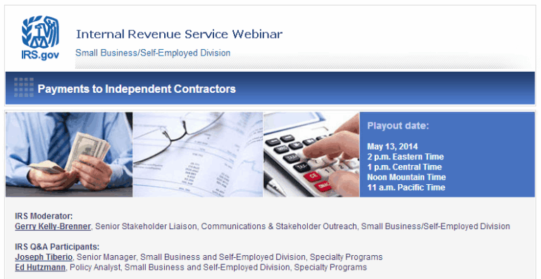 Webinars on hiring independent contractors and avoiding common tax mistakes