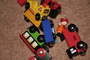 Toy train wreck