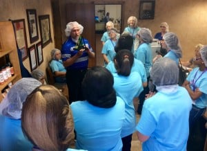 Girl Power Day Camp (Think Like a Girl) introduces middle school girls to potential career paths in manufacturing industries and jobs available locally in Ponca City, Oklahoma. Here, they tour Head Country to see food products being manufactured. 