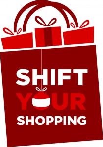 Shopping bag labeled "Shift your shopping"