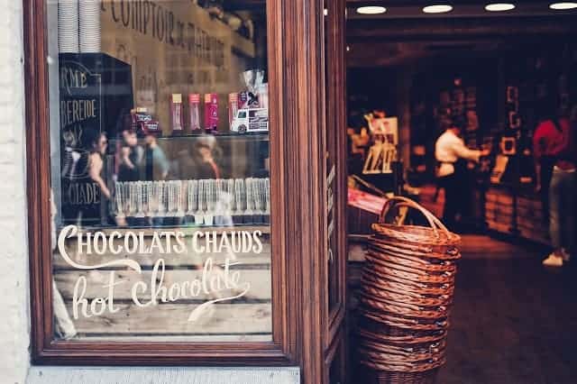 Chocolate shop shopping baskets