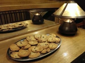 A tray of cookies on a craftsman-style table