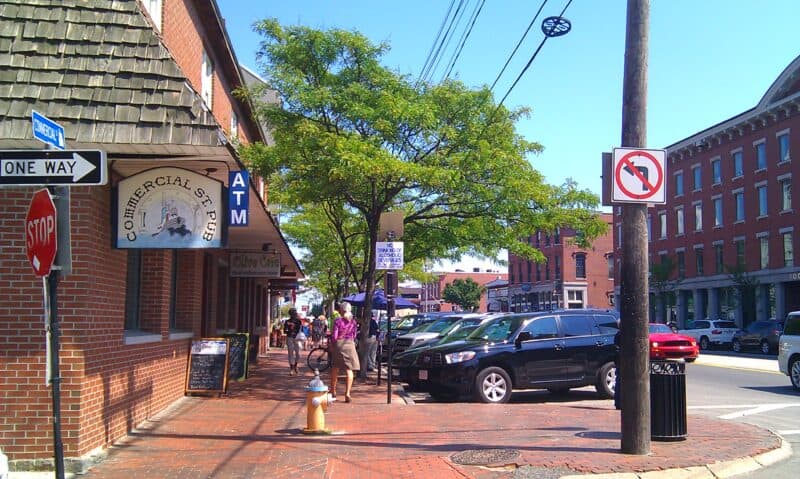 A street in a small New England downtown