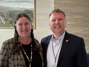 Becky McCray and Jason Duff smile for the camera